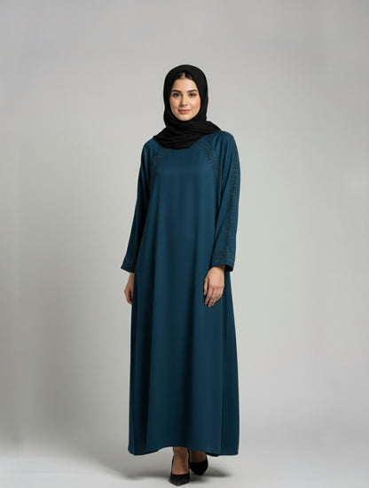 Sparkle-Striped Bazo and Zipper Abaya with free hijab cap